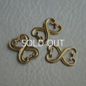 画像1: brass double heart connector