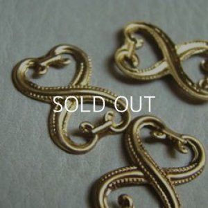 画像2: brass double heart connector