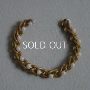 画像1: 16cm brass & pearl chain section