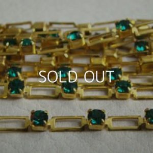 画像2: brass open link chain  "Emerald"