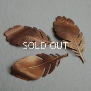 画像1: brass feather leaf stamping