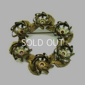 画像1: floral wreath brooch finding