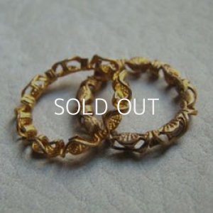 画像2: 2pcs brass filigree ring