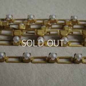 画像1: brass open link chain  "Pearl"