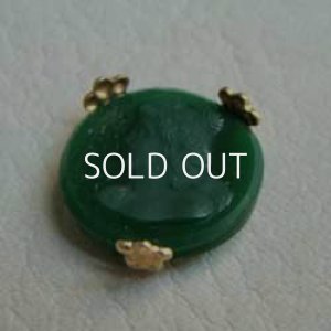画像3: 16mm jade green glass cameo