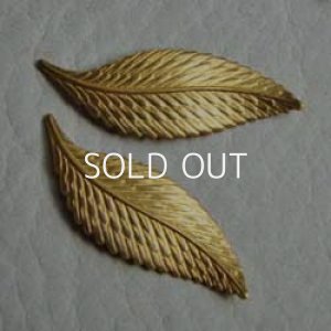 画像2: 2pcs brass 10×28 leaf stamping