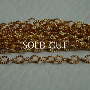 画像1: brass 4×3mm textured oval chain 