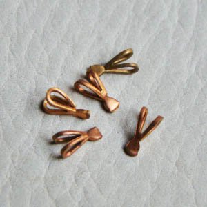 画像1: 5pcs aged brass tiny pendant bail