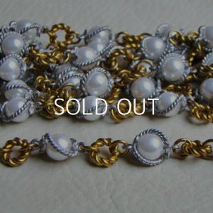 画像1: fancy caged pearl link chain