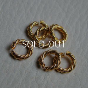 画像1: 2pcs brass 11mm textured ring