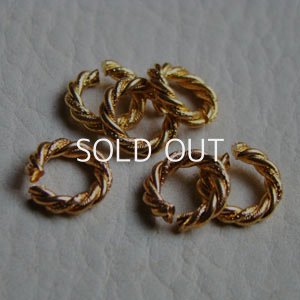 画像2: 2pcs brass 11mm textured ring