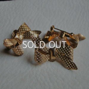 画像1: GP checked Bow brooch base