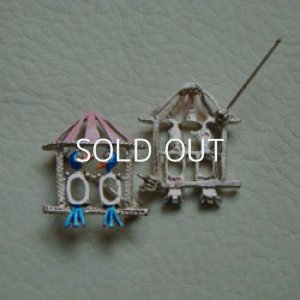 画像1: enameled Love Bird brooch base