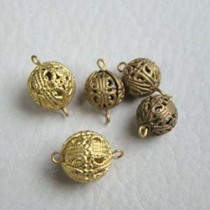 画像2: 11mm brass filigree beads