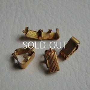 画像1: 2pcs brass 5×11 lined fold over clasp