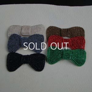 画像1: vintage bead Bow applique