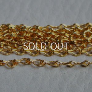 画像1: brass 4×3mm textured chain 