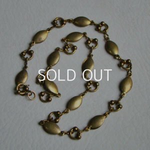画像1: 43cm brass oval & ring chain 