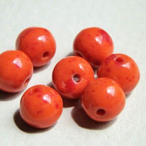 画像2: 2pcs 9~10mm coral matrix