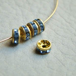画像1: 5pcs SW 5mm Rondelle Brass / Light Sapphire