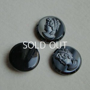 画像1: 18mm hematite Lady cameo