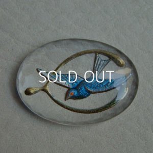 画像2: 28×20 Blue Bird intaglio cabochon