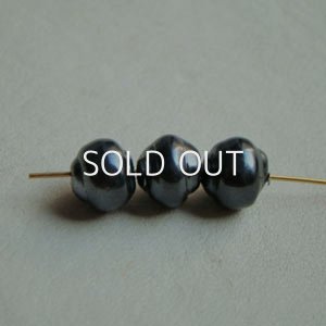 画像2: 3pcs 7×8 gray snail glass pearl