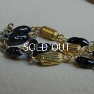 画像2: black glass & brass beads link section