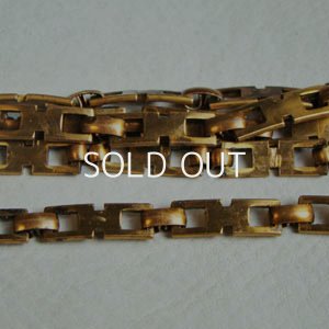 画像1: brass Deco SQ bar link chain