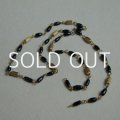 black glass & brass beads link section