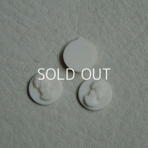 画像1: 3pcs 9mm ivory plastic cameo