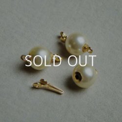 画像1: 8mm Lt/yellow pearl clasp