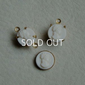 画像2: 3pcs 9mm ivory plastic cameo