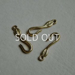 画像1: 2pcs brass hook clasp