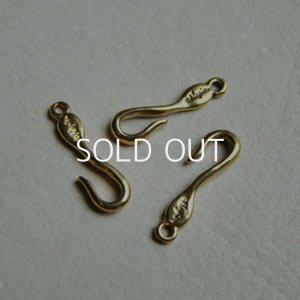 画像1: 2pcs brass hook clasp