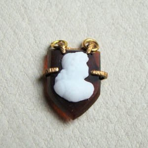 画像2: 14×10 brown/white shield cameo