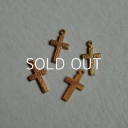 画像1: 2pcs brass tiny cross charm