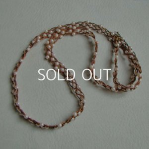 画像1: brass / pearl braid chain neck