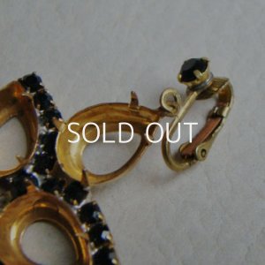 画像2: brass & Jet rhinestone unfinish earring base