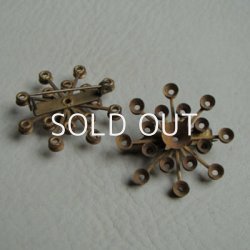 画像1: aged brass Spoke brooch base