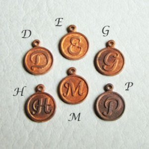 画像2: 10mm copper Initial charm