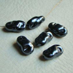 画像1: charcoal 18×10 oval baroque pearl 