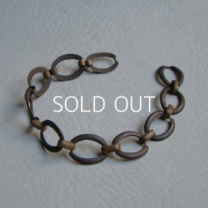 画像1: aged brass large oval link chain section