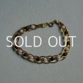 18cm brass & beads chain bracelet