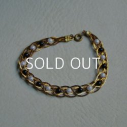 画像1: 18cm brass & beads chain bracelet