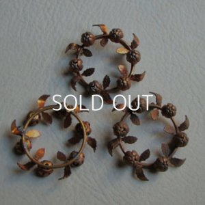 画像1: brass flower bud circle brooch finding