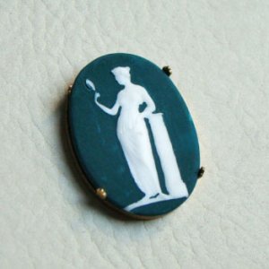 画像3: 36×25 matte green "Lady" cameo