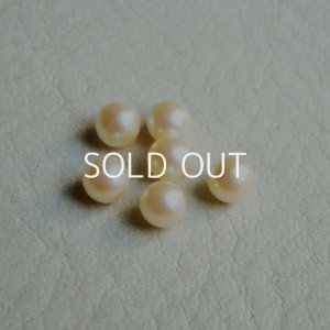 画像1: 6pcs 5mm ivory No-hole pearl