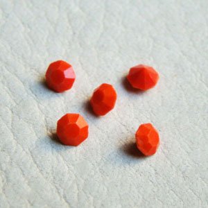 画像1: 4pcs 4mm round "Coral Orange"
