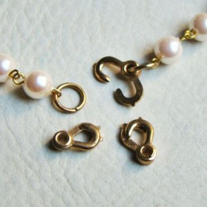 画像1: brass double hook clasp "S"